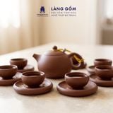 Bộ Ấm Chén Tử Sa Tây Thi Vuốt Tay Thủ Công 250ml Không Tráng Men - Quà Tặng Trà Đạo Sang Trọng Bát Tràng 