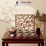  Bộ Ấm Chén Men Hỏa Biến Màu Cẩm Lai Gốm Bát Tràng 