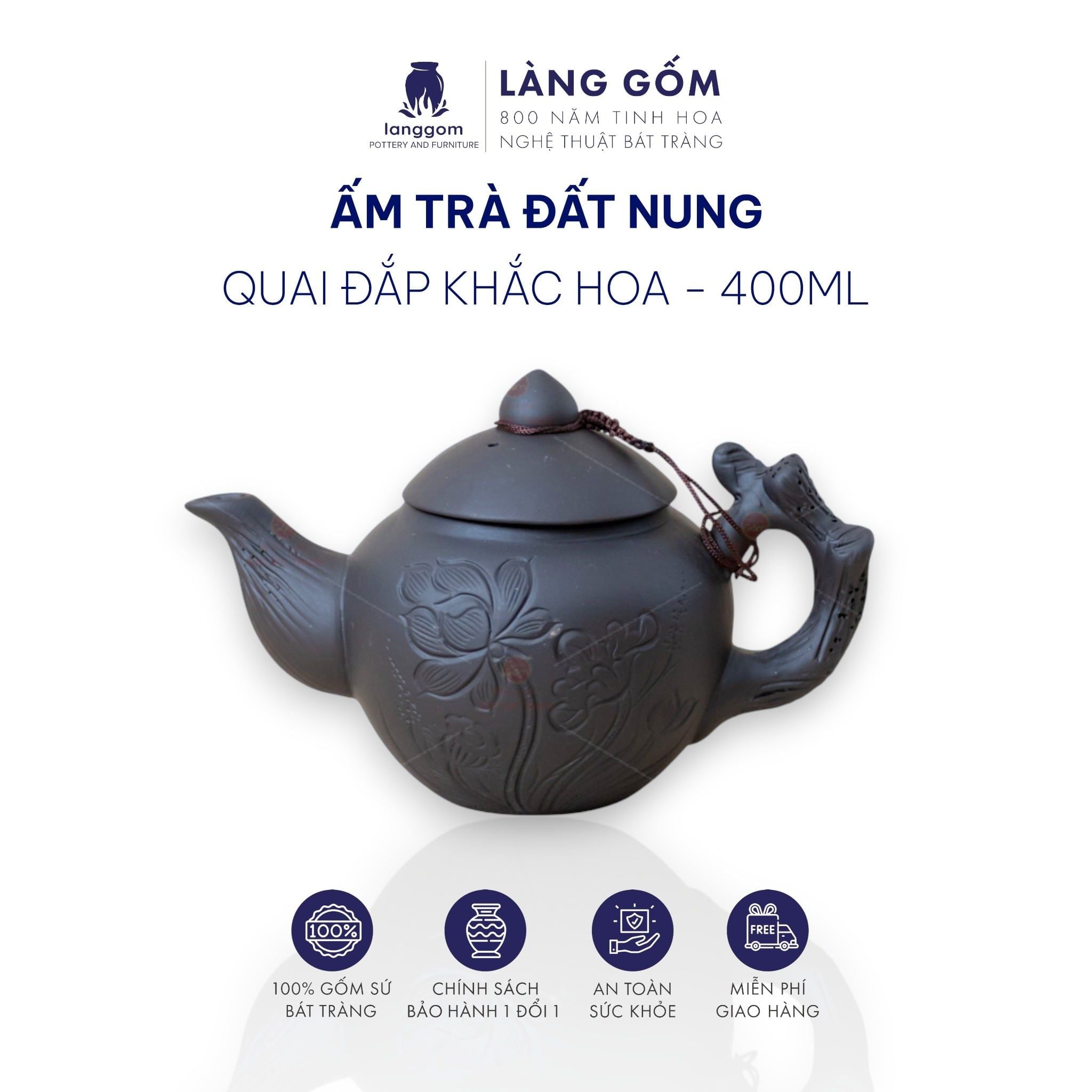  Ấm trà đất nung Làng Gốm (TH) 