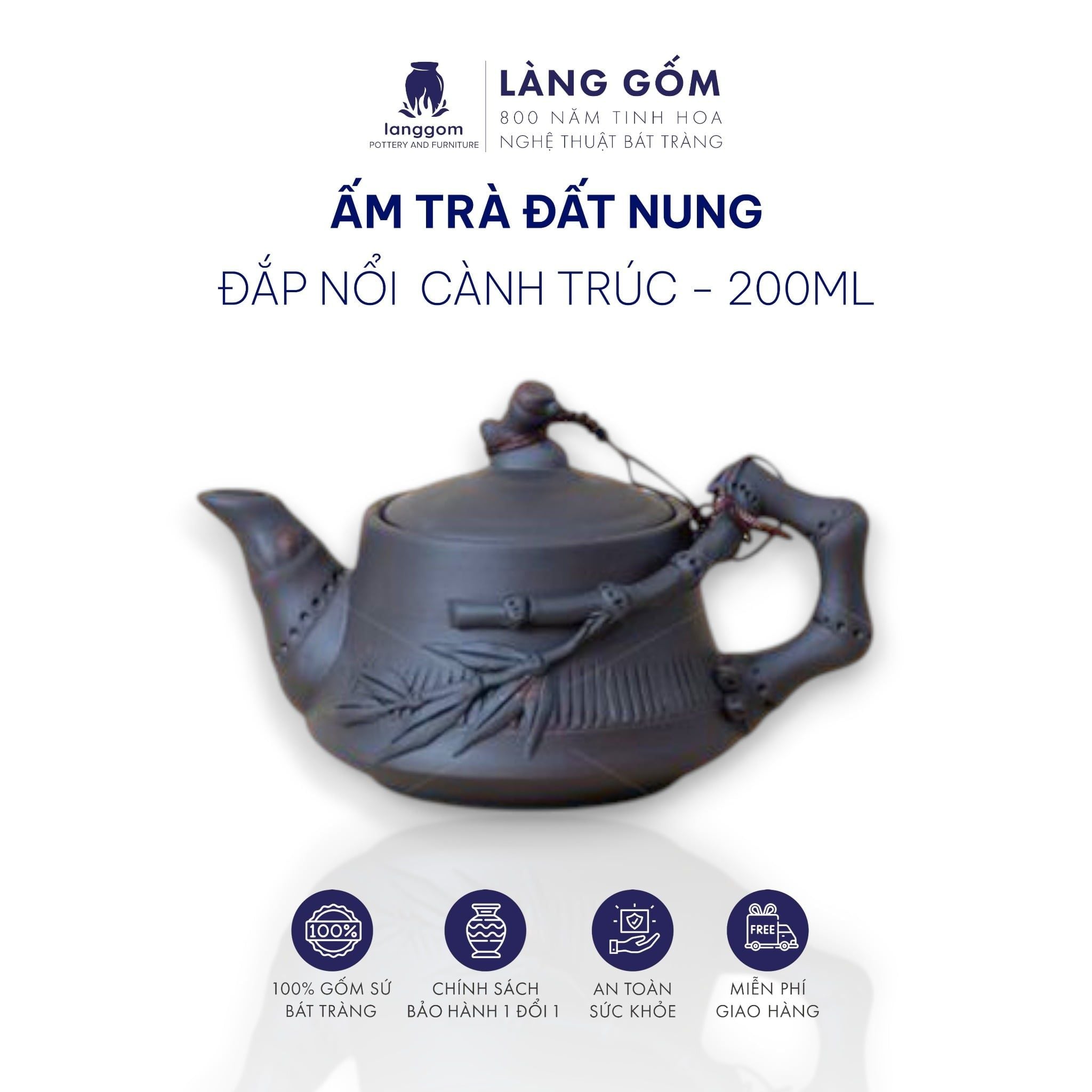  Ấm trà đất nung Làng Gốm (TH) 