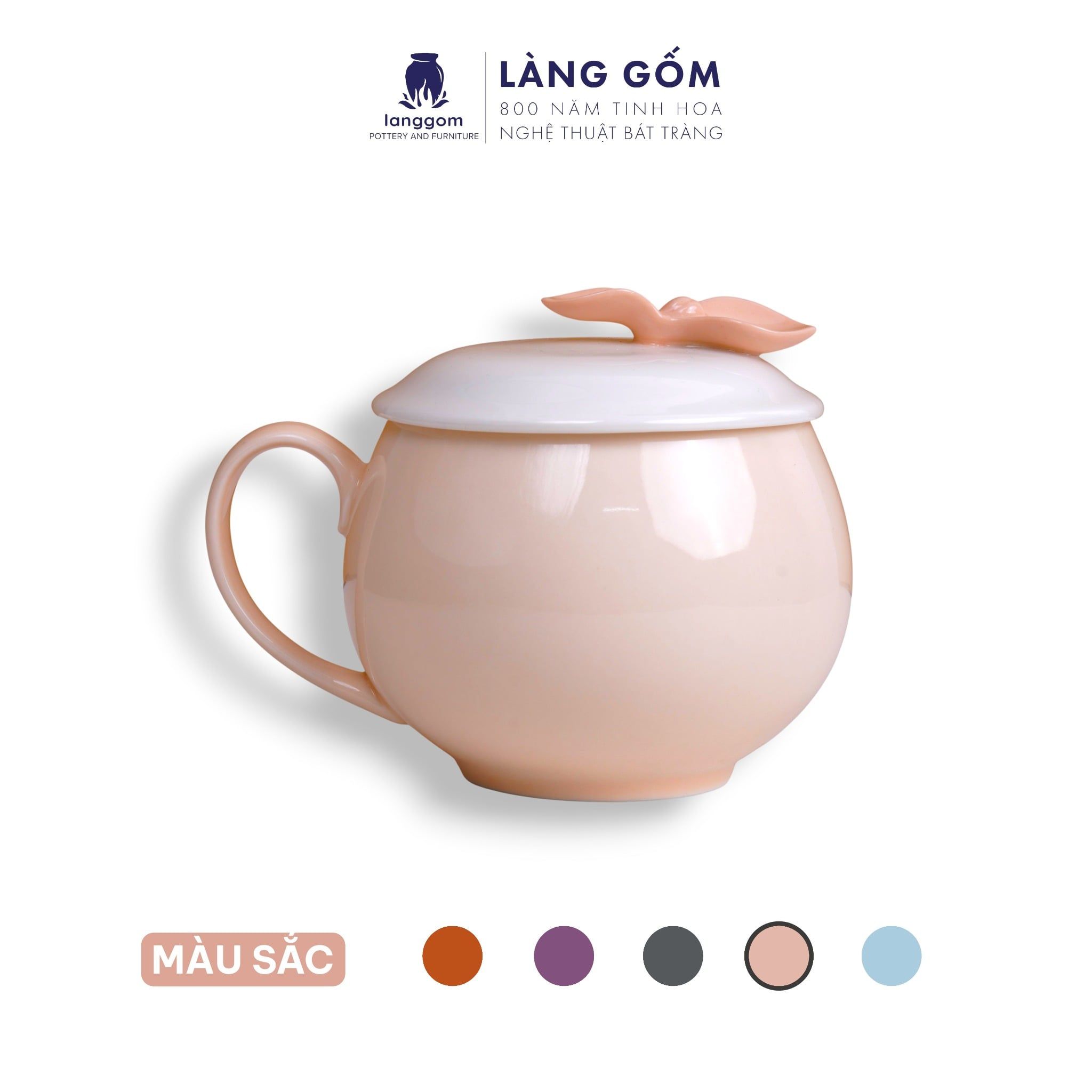  Cốc dáng quả hồng kèm nắp dễ thương 