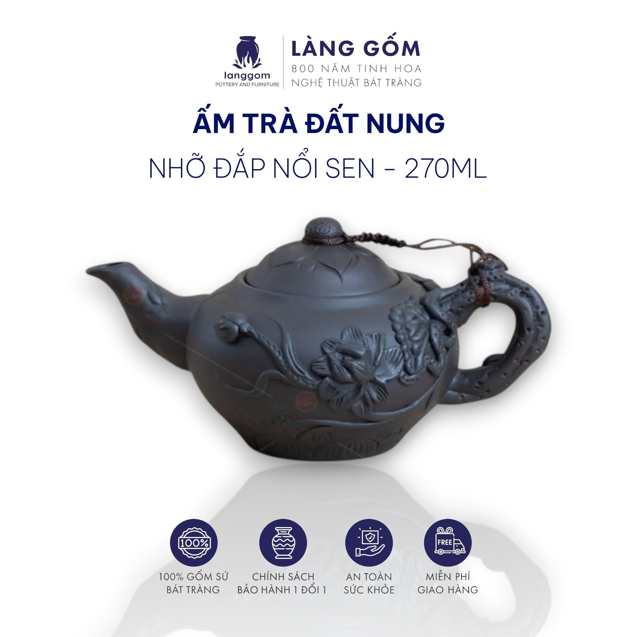  Ấm trà đất nung Làng Gốm (TH) 