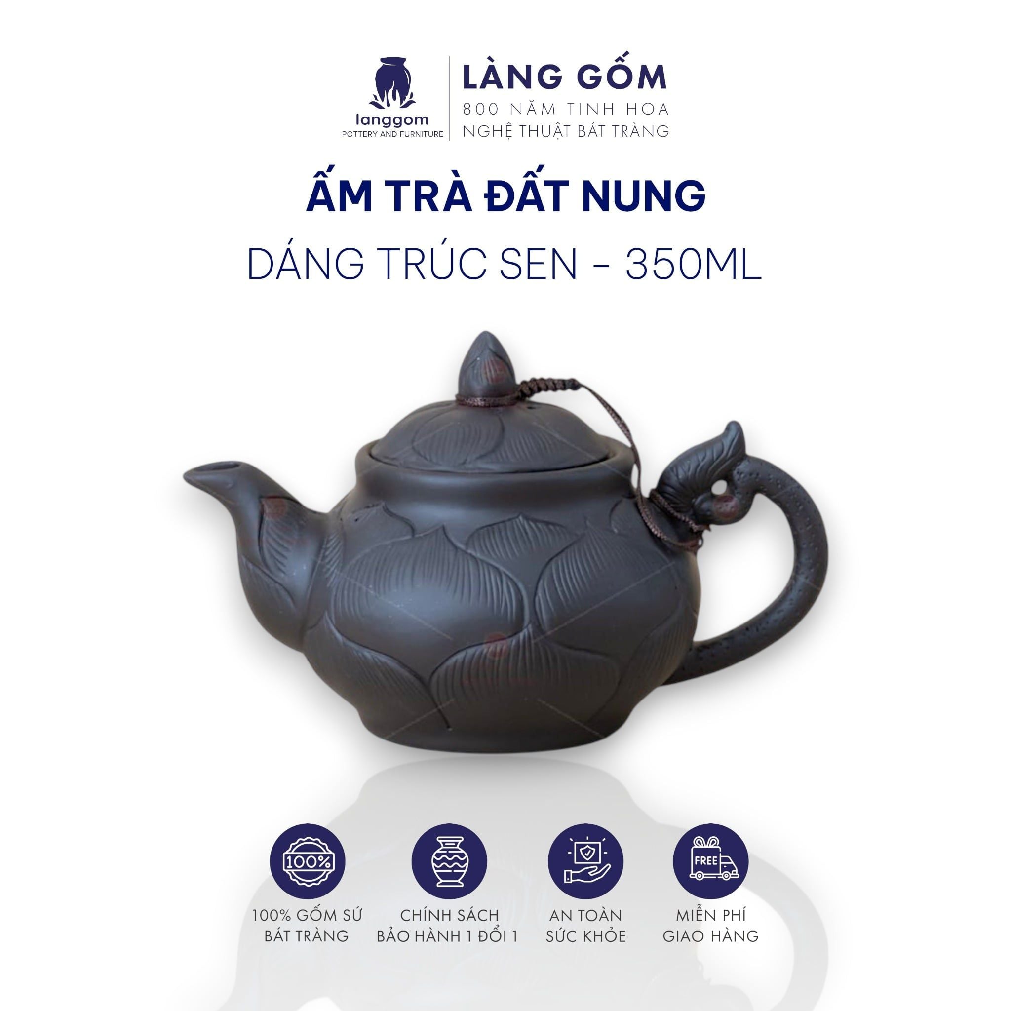  Ấm trà đất nung Làng Gốm (TH) 