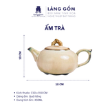  Bộ ấm chén dáng quả hồng màu hỏa biến sữa 