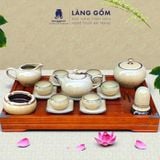  Bộ ấm chén dáng quả hồng màu hỏa biến sữa 