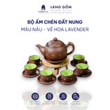  Bộ ấm chén tử đất nung hoạ tiết ganh 400ml 