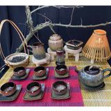  Bộ ấm chén men hỏa biến dáng Quả hồng 