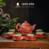  Bộ Ấm Chén Đất Nung Bát Tràng Gốm Mộc Cao Cấp 