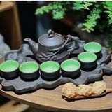  Bộ ấm chén đất nung Bát Tràng cao cấp kèm khay, nhiều dung tích - Bộ ấm trà gốm mộc làm quà tặng sang trọng 