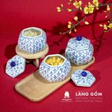  Bô Hũ Mứt Hoạ Tiết Vẽ Hoa Gốm Sứ Bát Tràng 