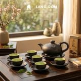  Bộ Ấm Chén Đất Nung Bát Tràng Gốm Mộc Cao Cấp 