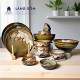  Bộ bàn ăn men hoả biến Bát Tràng 