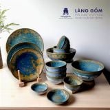  Bộ bàn ăn men hoả biến Bát Tràng 