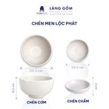  Bộ Bát Đĩa Lộc Phát Gốm Sứ Cao Cấp Men Hỏa Biến Trắng (Bộ 14 Món) 