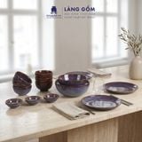 Bộ Bát Đĩa Men Hỏa Biến Nâu Trầm, Quà Tặng Bộ Bàn Ăn Gia Đình Cao Cấp - Gốm Xuất Khẩu - Làng Gốm 