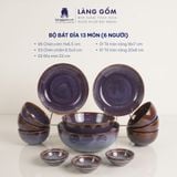  Bộ Bát Đĩa Men Hỏa Biến Nâu Trầm, Quà Tặng Bộ Bàn Ăn Gia Đình Cao Cấp - Gốm Xuất Khẩu - Làng Gốm 