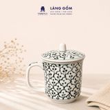  Cốc Sứ Uống Trà Có Nắp Cao Cấp Họa Tiết Vẽ Tay Thủ Công 