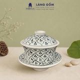  Bát Sâm Họa Tiết Vẽ Tay Thủ Công Gốm Sứ Bát Tràng 200ml, Chén Uống Sâm Uống Trà Quà Tặng Gốm Sứ Bát Tràng - Làng Gốm 
