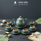  Bộ Ấm Chén Men Hỏa Biến Màu Cẩm Thạch Bát Tràng Cao Cấp 