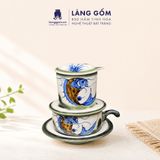  Phin Pha Cà Phê Gốm Sứ Bát Tràng Vẽ Tay Thủ Công - Họa Tiết Sen Chuồn Cá - Quà Tặng Cao Cấp 