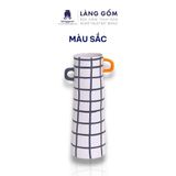  Lọ hoa gốm sứ có tai decor phong cách hiện đại, Bình hoa dáng trụ dùng trang trí, cắm hoa – Gốm sứ xuất khẩu cao cấp 