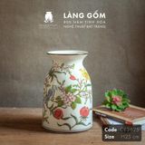  Bình hoa men màu họa tiết vẽ tay chim và hoa đào 