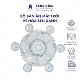  Bộ bát đĩa hoa mặt trời men trắng vẽ họa tiết vẽ tay 