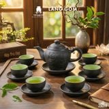  Bộ Ấm Chén Đất Nung Bát Tràng Gốm Mộc Cao Cấp 