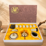  Bộ ấm chén men hỏa biến quả hồng sữa - Gốm sứ Bát Tràng cao cấp 
