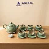 Bộ Ấm Chén Men Hỏa Biến Ngọc Bích Bát Tràng Cao Cấp 