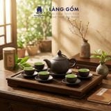  Bộ Ấm Chén Đất Nung Bát Tràng Gốm Mộc Cao Cấp 
