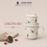  Phin Pha Cà Phê Gốm Sứ Bát Tràng Họa Tiết Vẽ Tay Thủ Công - Bộ Phin Cao Cấp Đầy Đủ - Quà Tặng Làng Gốm 
