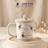  Cốc Sứ Uống Trà Có Nắp Cao Cấp Họa Tiết Vẽ Tay Thủ Công 