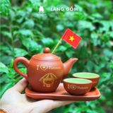  Bộ ấm chén đất nung vẽ sao vàng Việt Nam 