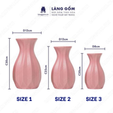  Bình Hoa Gốm Sứ Bát Tràng Men Matte Dáng Múi Khế Màu Pastel - Decor Bàn, Kệ, Phòng Khách 