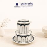  Phin Pha Cà Phê Gốm Sứ Bát Tràng Vẽ Tay Thủ Công - Họa Tiết Sen Chuồn Cá - Quà Tặng Cao Cấp 