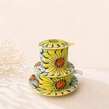  Phin Pha Cà Phê Gốm Sứ Bát Tràng Vẽ Tay Thủ Công - Họa Tiết Sen Chuồn Cá - Quà Tặng Cao Cấp 
