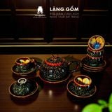  [SẢN PHẨM TẾT 2026] Bộ ấm chén uống trà men hỏa biến màu hoàng kim sa 