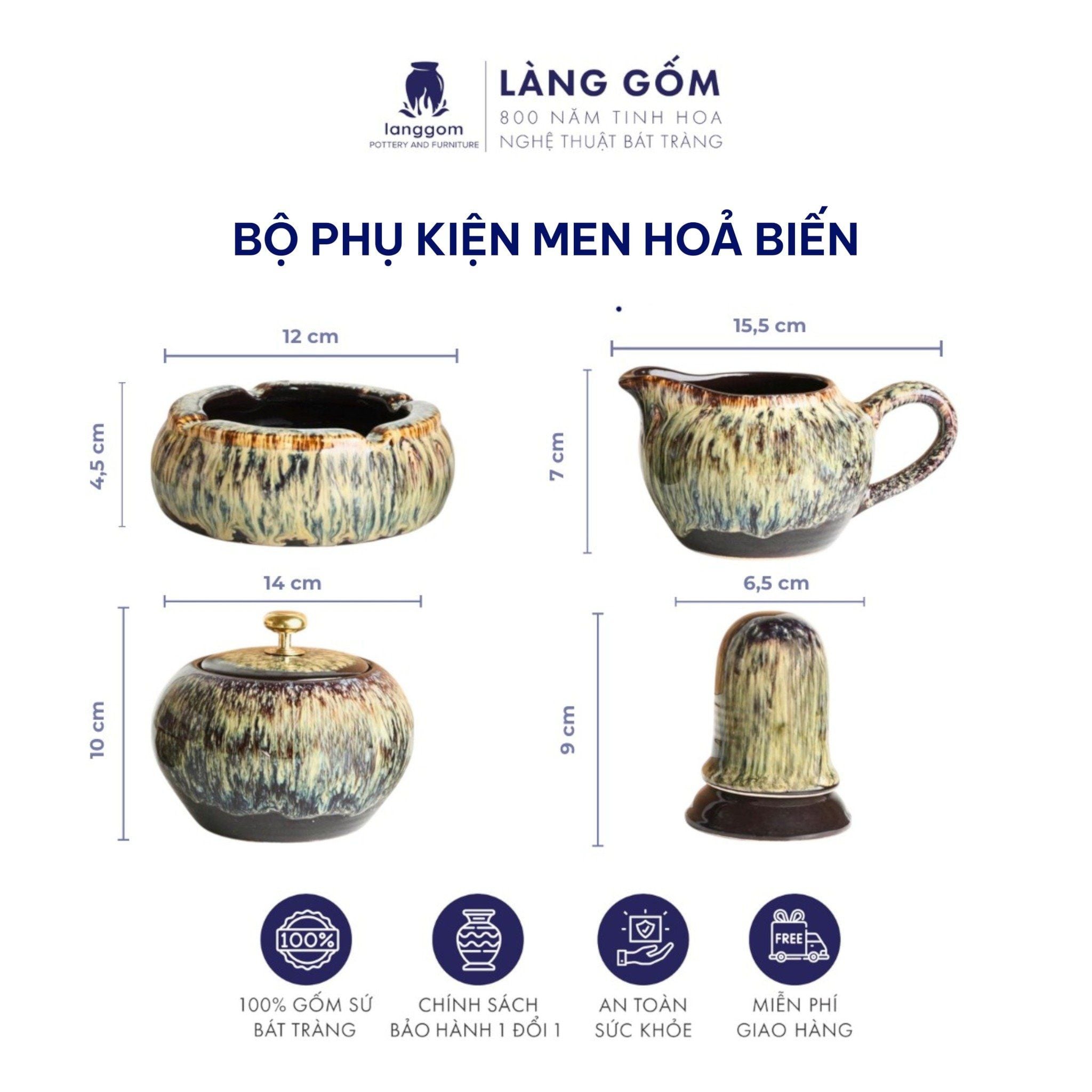  Bộ ấm chén men hỏa biến nham thạch (TH) 