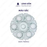  Bộ bát đĩa hoa mặt trời men trắng vẽ họa tiết vẽ tay 