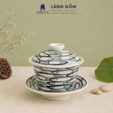  Bát Sâm Họa Tiết Vẽ Tay Thủ Công Gốm Sứ Bát Tràng 200ml, Chén Uống Sâm Uống Trà Quà Tặng Gốm Sứ Bát Tràng - Làng Gốm 