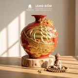  Bình Hút Lộc Phong Thủy Đắp Nổi Vàng 3D - Thuận Buồm Xuôi Gió - Quà Tặng Tân Gia, Đối Tác Sang Trọng 