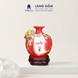  Bình Hút Lộc Vạn Sự Như Ý Đắp Nổi 3D Gốm Sứ Bát Tràng – Bình Tụ Lộc Phong Thủy Quà Tặng Cao Cấp 