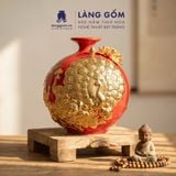  Bình Hút Lộc Công Đào Đuôi Xòe Đắp Nổi Gốm Sứ Bát Tràng – Bình Tụ Lộc Phong Thủy Quà Tặng Cao Cấp 
