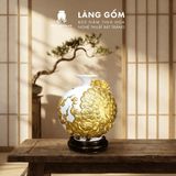  Bình Hút Lộc Công Đào Đuôi Xòe Đắp Nổi Gốm Sứ Bát Tràng – Bình Tụ Lộc Phong Thủy Quà Tặng Cao Cấp 