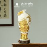  Mai Bình Tích Lộc Phong Thủy Đắp Nổi 3D Gốm Sứ Bát Tràng - Thuận Buồm Xuôi Gió - Quà Tặng Cao Cấp 