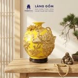  Bình Hút Lộc Công Đào Kênh Bong Đắp Nổi Gốm Sứ Bát Tràng – Bình Tụ Lộc Phong Thủy Quà Tặng Cao Cấp 