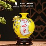  Bình Hút Lộc Vạn Sự Như Ý Đắp Nổi 3D Gốm Sứ Bát Tràng – Bình Tụ Lộc Phong Thủy Quà Tặng Cao Cấp 