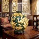  Bình Hút Lộc Công Đào Kênh Bong Đắp Nổi Gốm Sứ Bát Tràng – Bình Tụ Lộc Phong Thủy Quà Tặng Cao Cấp 