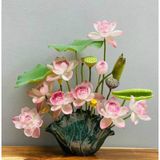 Lọ hoa men hoả biến hình lá sen 